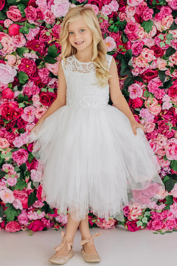 Flower girl dresses with heart back best sale