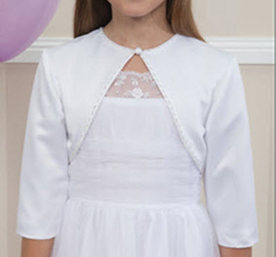 Girls white hot sale satin bolero