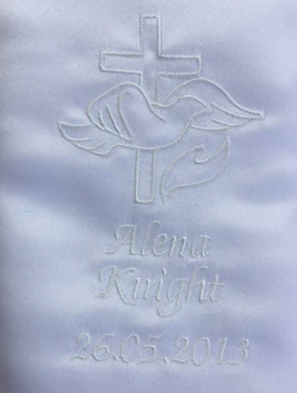 Baptism Stole with Dove Cross and Flame