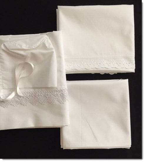 Oil Set with Bonnet and Cot Size Sheet - with or without Lace – Little ...